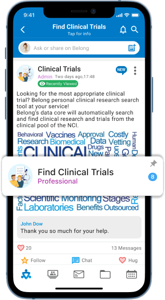 find Clinical Trials in Belong app